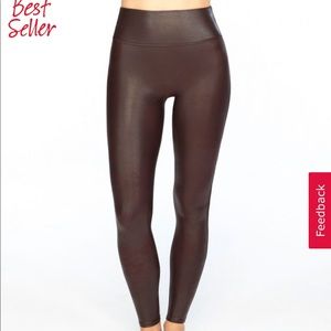 Spanx faux leather leggings (wine)